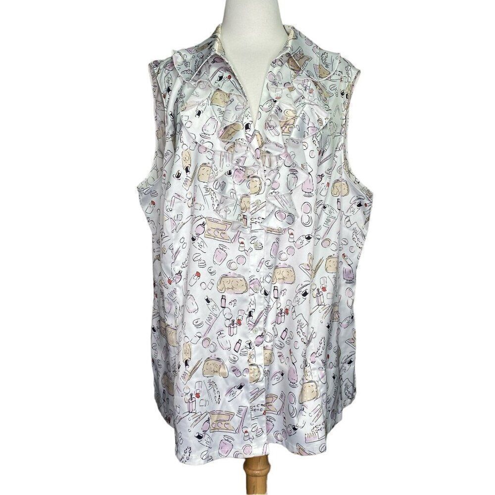 Tahari Arthur S Levine Makeup Blouse Plus Size 3X